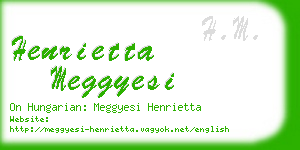 henrietta meggyesi business card